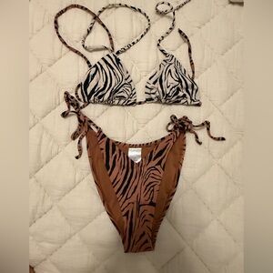 Zebra Print Bikini Set - high leg bikini set target